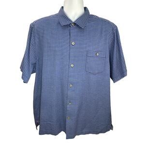 Tommy Bahama Button-Up Shirt Blue Short Sleeve – Size XL – Silk Cotton Blend